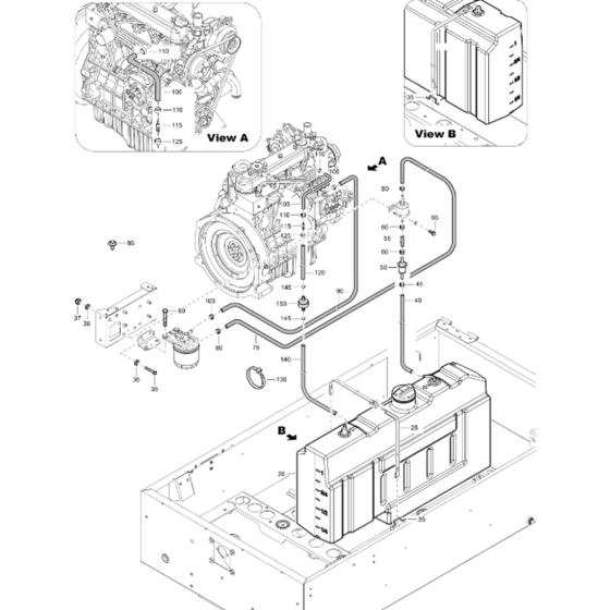 Fuel System Assembly for Atlas Copco XAS 88 Kd Compressors (from s/n APP441794 onwards)