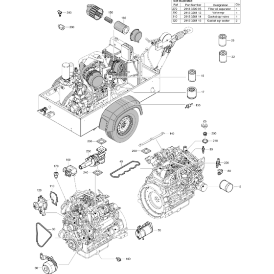 Engine Service Parts Assembly for Atlas Copco XATS 138 Kd Compressors (from s/n APP999999 onwards)