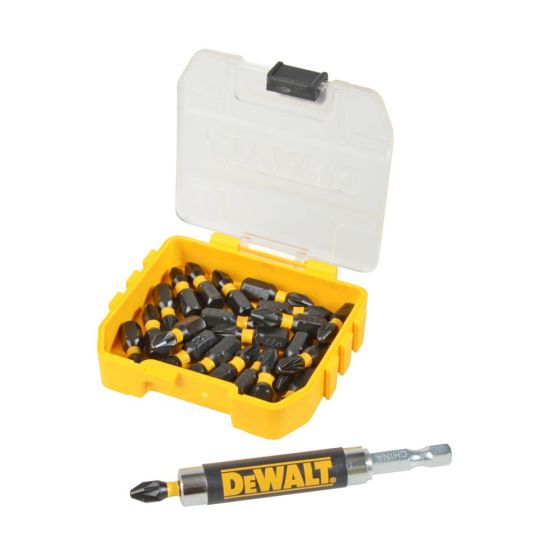 DEWALT PZ2 Impact Torsion Pozi Bits c/w Magnetic Bit Holder (Case of 25)