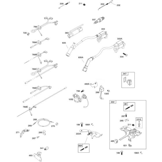 Electrical System Assembly for Briggs and Stratton Model No.83132-1040-F1 Horizontal Shaft Engine