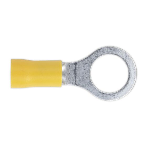 Easy-Entry Ring Terminal Dia.10.5mm (3/8") Yellow Pack of 100 Sealey Part No. YT16