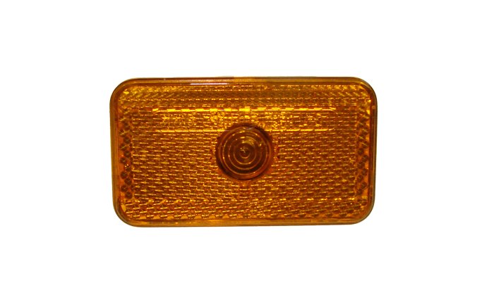 Trailer Side Marker Lamp, Slimline Amber 12V, Bulb, Horizontal, Spade