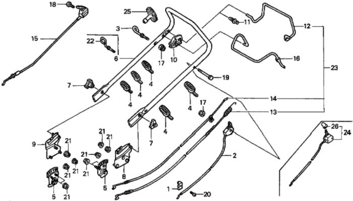 Handle Pipe for Honda HRG536C1 - PDE Lawn Mower