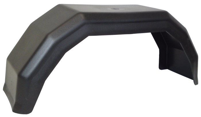 Single Plastic Trailer Mudguard, 8in Wheels, 490 x 140 x 200mm, Black