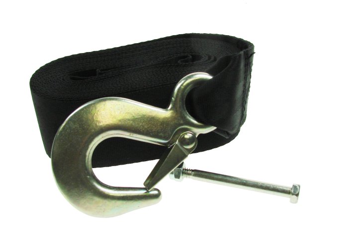 Winch Strap 50mm x 4.5m Nylon, 1,500kg Breaking Strain, With Forged Hook