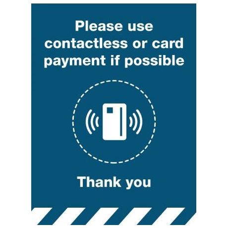 Contactless Payment - Blue Sign (Adhesive)