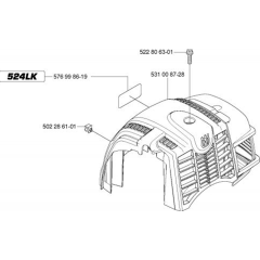 Cylinder Cover for Husqvarna 524 LK