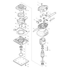 Makita BO4555 Sander Assembly