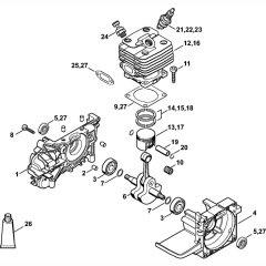 Crankcase & Cylinder for Stihl FR350