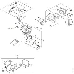 Cylinder & Muffler Assy for Stihl