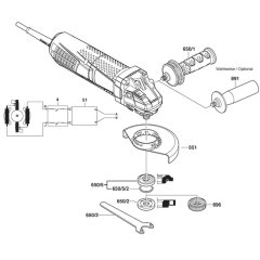Main Assembly for Bosch GWS 11-125P