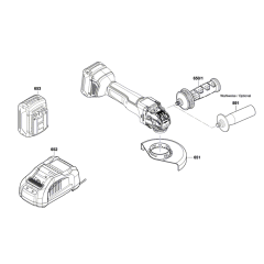 Cordless Angle Grinder Assembly