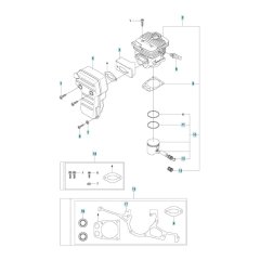 Cylinder, Piston, Muffler Assembly