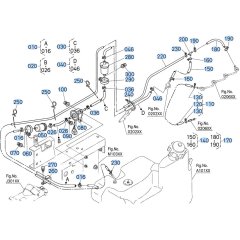 Fuel System Assembly for Kubota F3680 Front-Mount Mower
