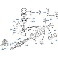 Crankshaft, Piston Assembly for Kubota F3710 Front-Mount Mower