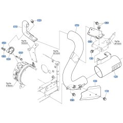 Muffler Assembly for Kubota F3710 Front-Mount Mower