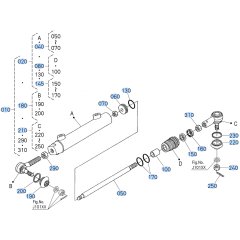 Steering Cylinder Assembly for Kubota F3710 Front-Mount Mower