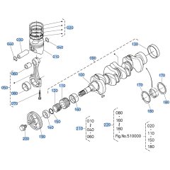 Crankshaft, Piston Assembly for Kubota F3990 Front-Mount Mower