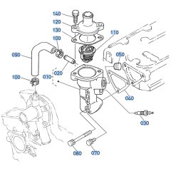 Water Flange Assembly for Kubota GR2120 Lawn Tractor