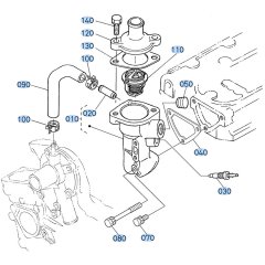 Water Flange Assembly for Kubota GR2120-II Lawn Tractor