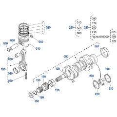Crankshaft, Piston Assembly for Kubota ZD1211 Zero-Turn Mower