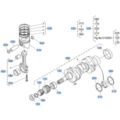 Crankshaft, Piston Assembly for Kubota ZD1211-3 Zero-Turn Mower