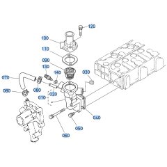 Water Flange Assembly for Kubota ZD1211-3 Zero-Turn Mower