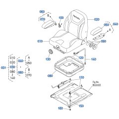 Seat Assembly for Kubota ZD1211-3 Zero-Turn Mower