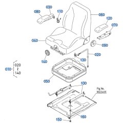 Seat Assembly for Kubota ZD1211 Zero-Turn Mower