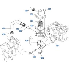 Water Flange Assembly for Kubota ZD18 Zero-Turn Mower