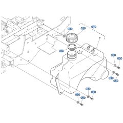 Fuel Tank Assembly for Kubota ZD28 Zero-Turn Mower