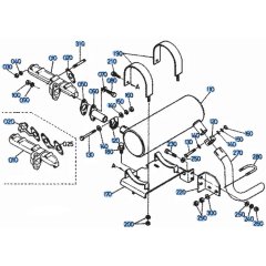 Muffler Assembly for Kubota KH101 Mini Excavator