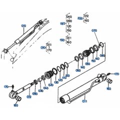 Arm Cylinder Assembly for Kubota KH101 Mini Excavator