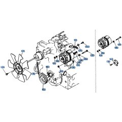 Fan Assembly for Kubota KH151 Mini Excavator