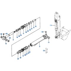 Bucket Cylinder Assembly for Kubota KH90 Mini Excavator