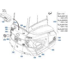 Decals -2 for Kubota KX040-5 Mini Excavator