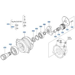 Swivel Motor Assembly -1 for Kubota KX040-5 Mini Excavator