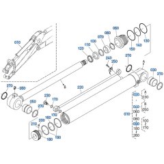 Bucket Cylinder Assembly for Kubota KX080-3 Mini Excavator