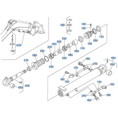 Boom Cylinder Assembly for Kubota KX91-3s Mini Excavator