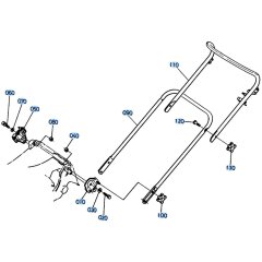 Handle Assembly for Kubota W5021-PC Mower