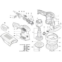 Bosch PEX 400 AE Sander Assembly