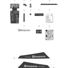 Decals for Husqvarna Rider 15V2