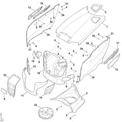 Engine Hood for Stihl Mower