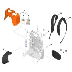 Backplate Assembly for Stihl BRA280 Blower