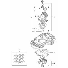 Mowing Deck, Height Adjustment Assembly for Stihl iMOW 4.0 Mower
