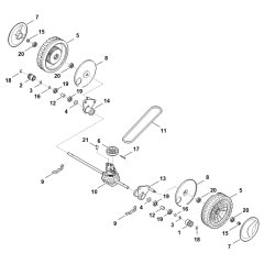 Front Axle, Gearbox Assembly for Stihl RM 4.0 RT Mower