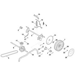 Rear Axle, Height Adjustment Assembly for Stihl RM 443.0 T Mower