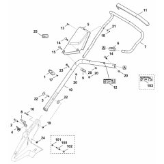Handle Assembly (Lower Part) for Stihl RM 650 T Mower