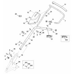 Handle Assembly (Lower Part) for Stihl RM 650 V Mower