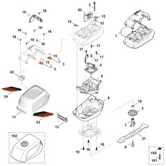 Engine, Blade Assembly for Stihl RMA 448.3 V Mower